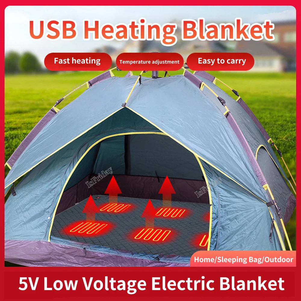 

5V USB Sleeping Electric Heating Pad Heated Cushion Cold Resistant 3-Level Temperature for Outdoor Camping Heated Electric Mat