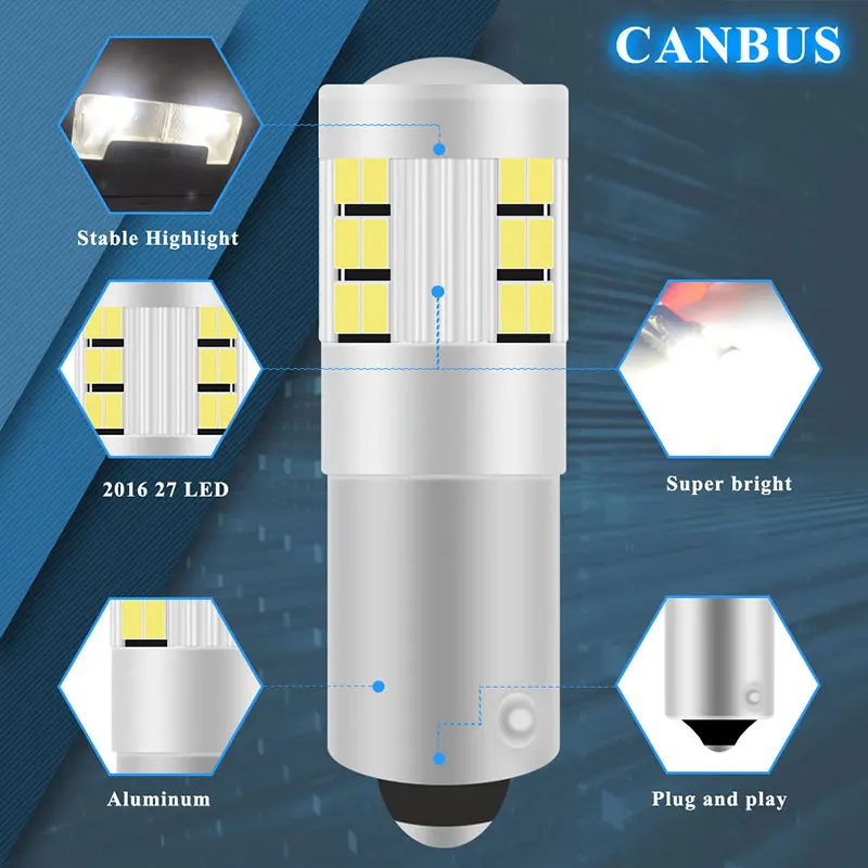 2PCS BA9S BAX9S BAY9S Lampadine a Led 3030 Chip 10SMD T4W H6W Interni auto Lettura Lampade a cupola Luce targa Luci di parcheggio automatiche  34