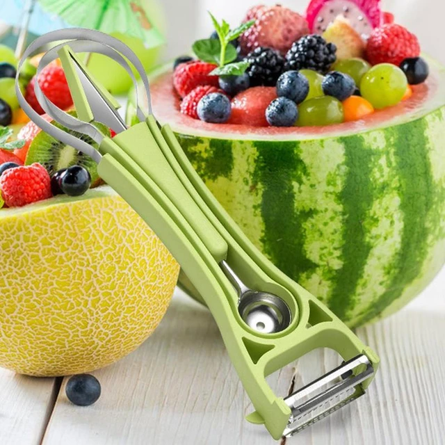 Melon Baller Scoop Set, Double Sided Watermelon Cutter Fruit Carving Tools  Set