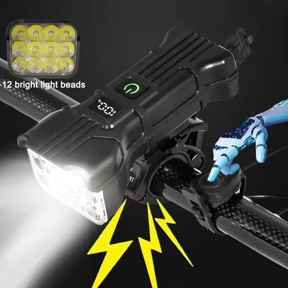 Bike Light with Horn Rechargeable for Night Riding