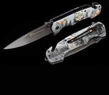 

Browning 3D Pattern Folding Knife Multifunctional Outdoor Camping Stainless Steel Knife Survival Folding Knives EDC Tool