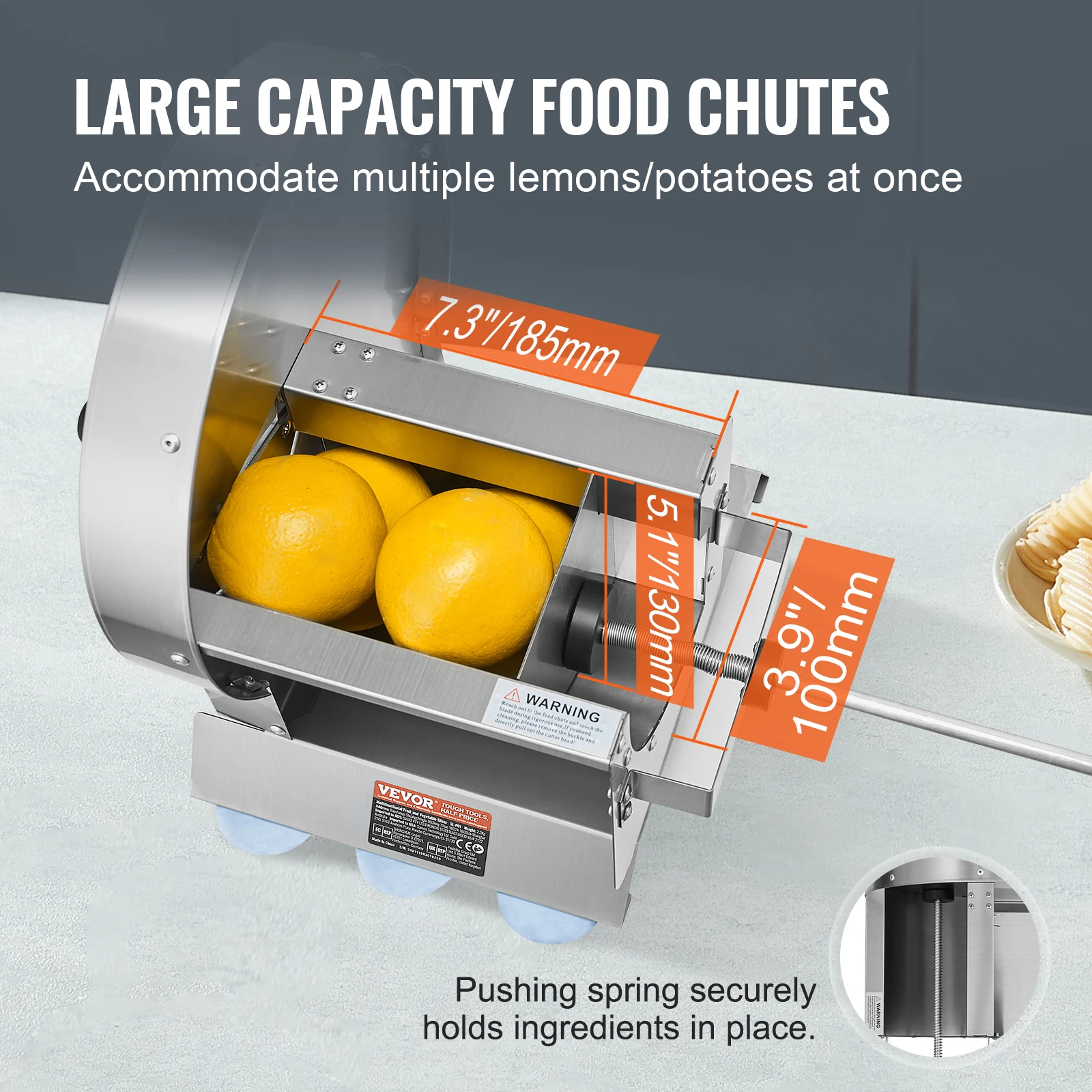 SucceBuy Manual Vegetable Fruit Slicer 0-0.5"/0-12mm Thickness Adjustable Commercial Slicer Machine Food Cutter Slicing Machine 4