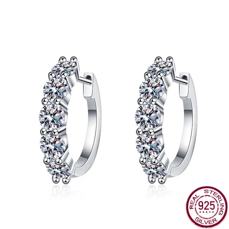 

S925 Silver Earrings 3 Carat 30 Fen High End Atmosphere Mosonite Earrings D Color Simple Jewelry Wholesale