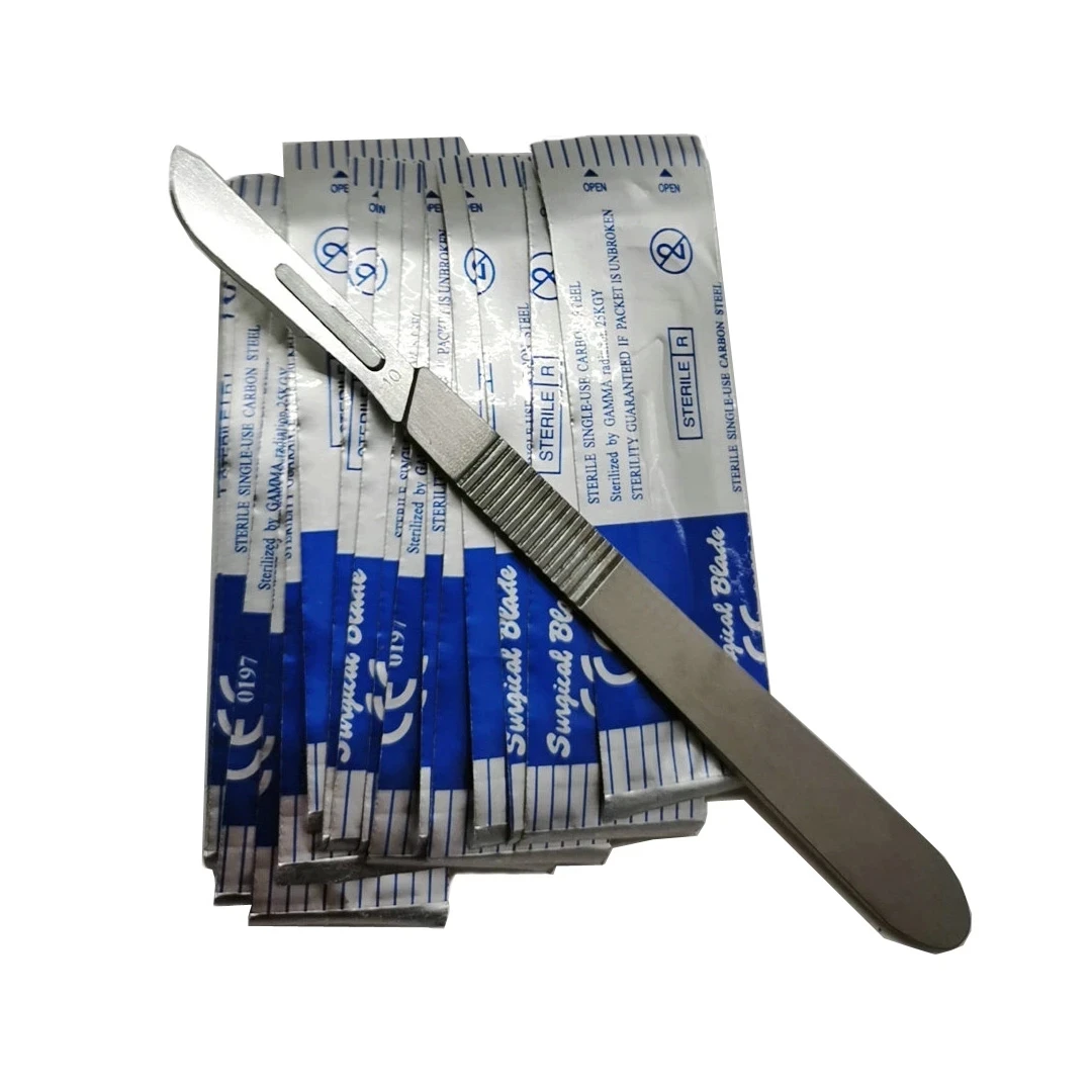 10Pcs STERILE Scalpel Blades #10 with Handle for Dermaplaning ,Pedicure, Crafts,Modelling,Medical,Eyebrow Razor 4