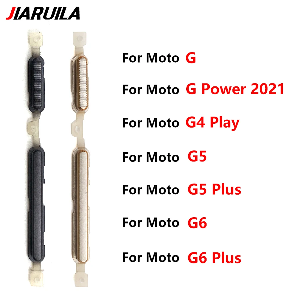 Moto G Power 2021 G5 G6 Plus 사이드 키 전원 및 볼륨 버튼 교체 부품 용 10pcs 전원 볼륨 버튼