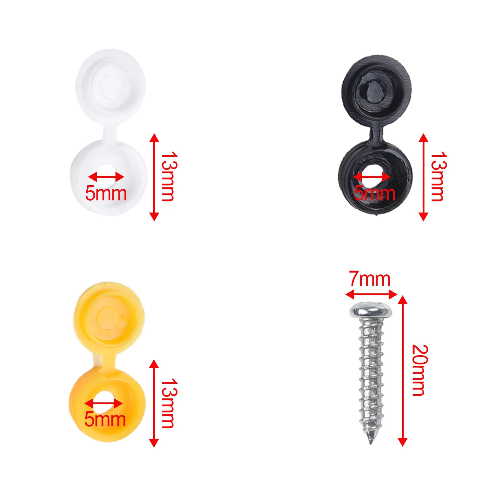 Car Number Plate Fixing Fitting Kit 48pcs Convenient Black White Yellow Cap 12 Screws And 36 Covers car accessories,auto accessories