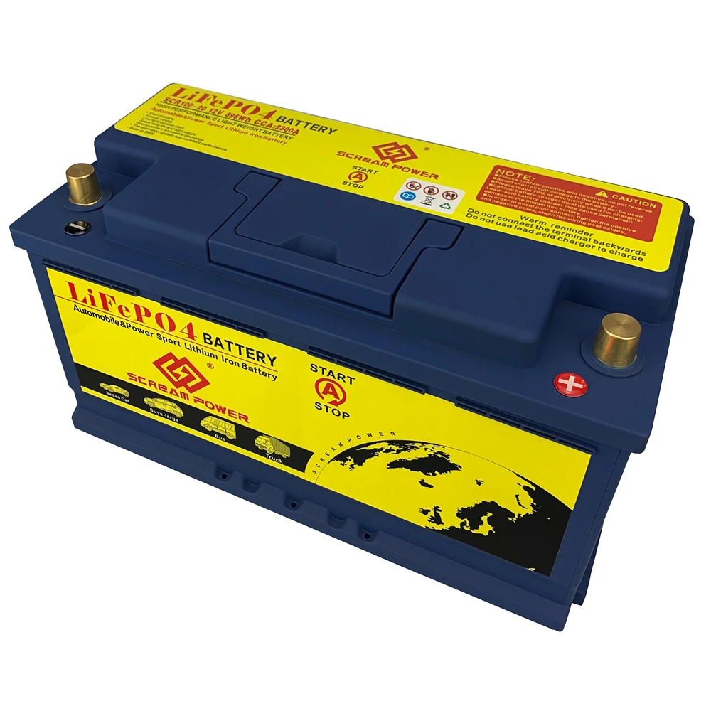 Scr100-20 High CCA1900A 12V 100Ah LiFePO4 Car Battery Is Ideal For All Types Of Cars, RVs, Solar Trailers, Boats And Camping