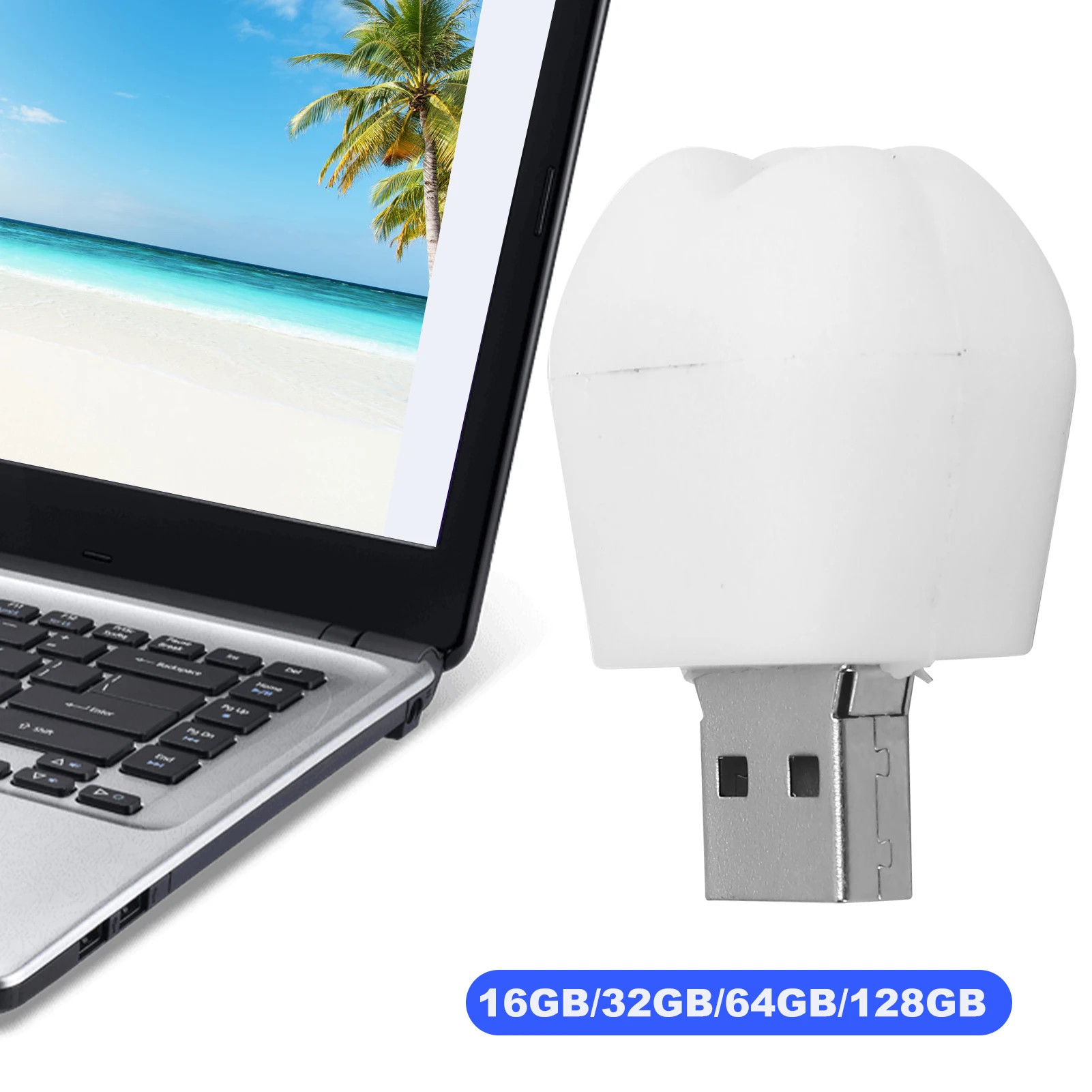 펜드라이브 U 디스크 USB 플래시 드라이브 U 디스크 USB2.0 3차원 치아 모양 실용적인 데이터 저장 장치 데스크탑, 노트북, 태블릿용 선물