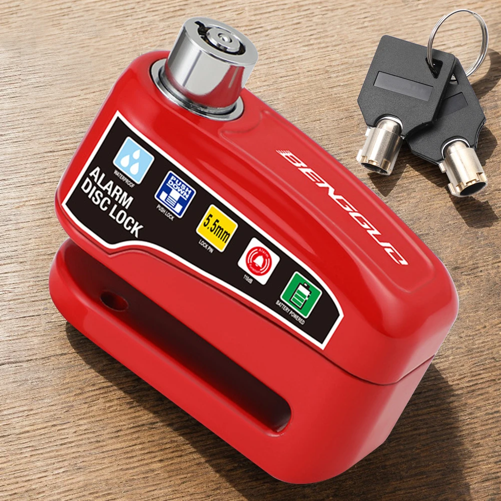 Motorcycle Alarm Wheel Disk Brake Lock Anti Theft Motorcycle Alarm Brake Rotor Padlock Waterproof Motorcycle Bike Accessories