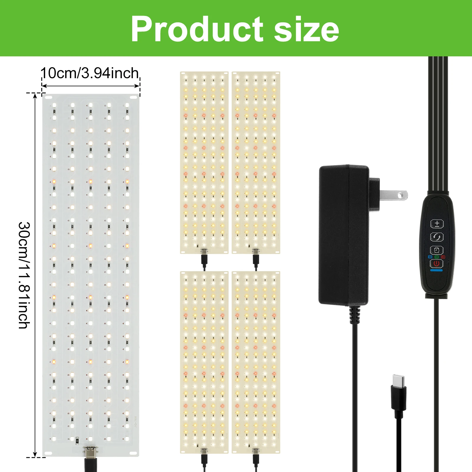 Grow Light Adjustable Brightness Full Spectrum Plant Grow Lamp Easy to Install Ultra-Thin Panel LED Grow Light for Cabinet Plant