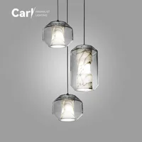 Modern Minimalist Living Room Dining Room Marble Glass Chandelier Creative Indoor Bedroom Bedside Stairs Ceiling Lamp 1