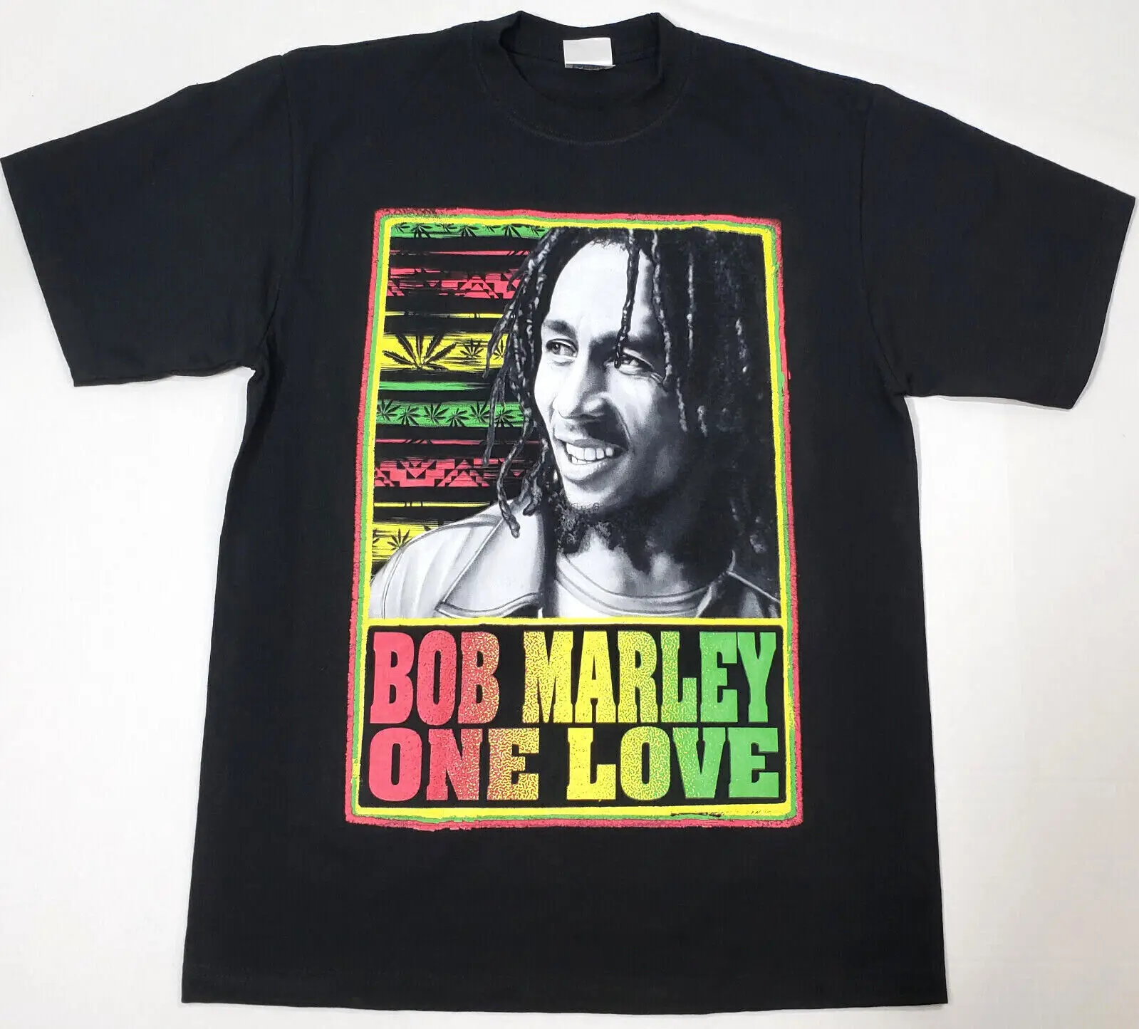 

Bob Marley One Love Shirt Funny Birthday Black Cotton Tee Vintage Gift Men Women