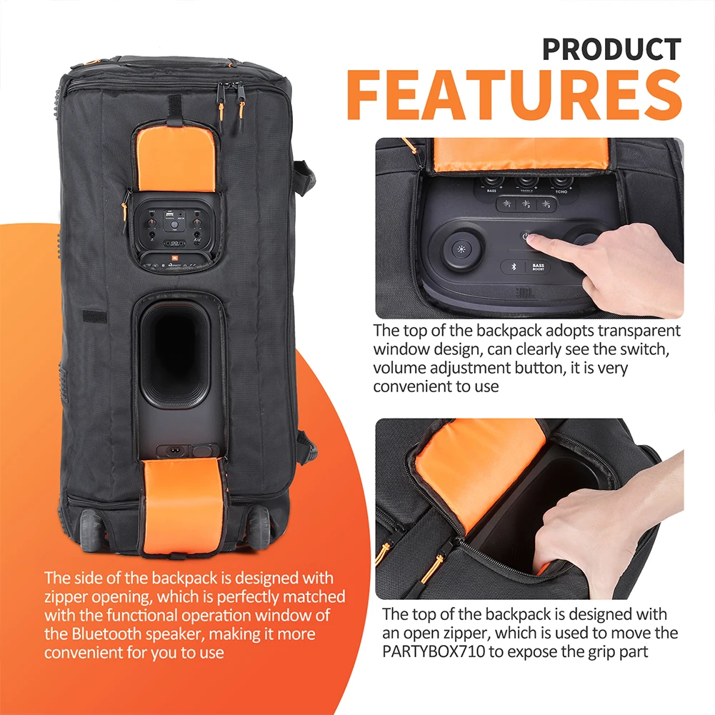 Housse De Protection Pour JBL PartyBox 710 - Étui De Voyage Anti-poussière & Rayures - Noir