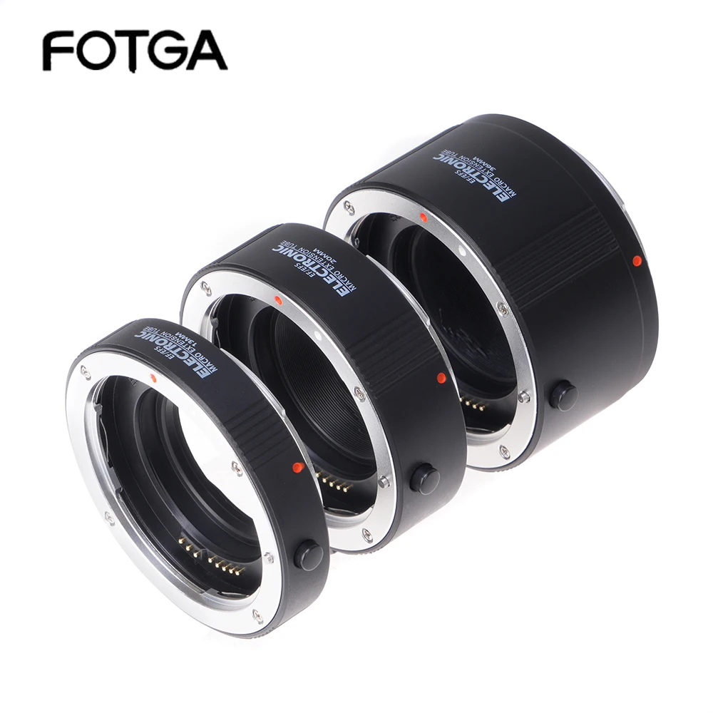 FOTGA Electronic Macro AF Auto Focus Automatic Extension Tube Rings Set Metal Bayonet for Canon EF/EF-S mount Lens