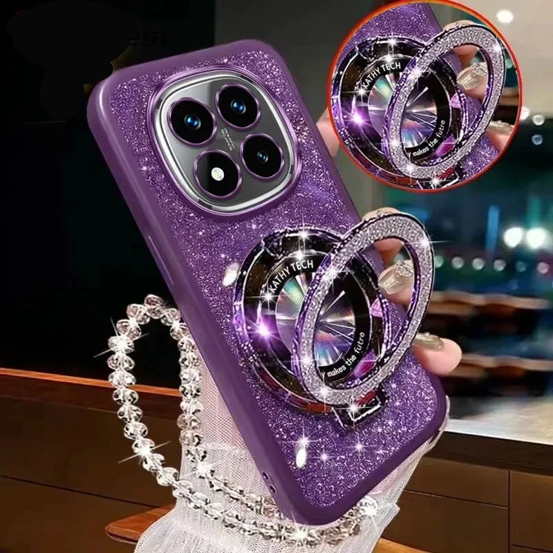 Glitter Crystal Bracelet Phone Holder with Stand Bracket Cover