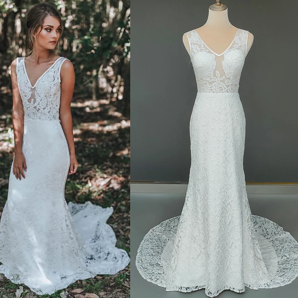 

Свадебное платье из тюля в горошек, с V-образным вырезом и открытой спиной