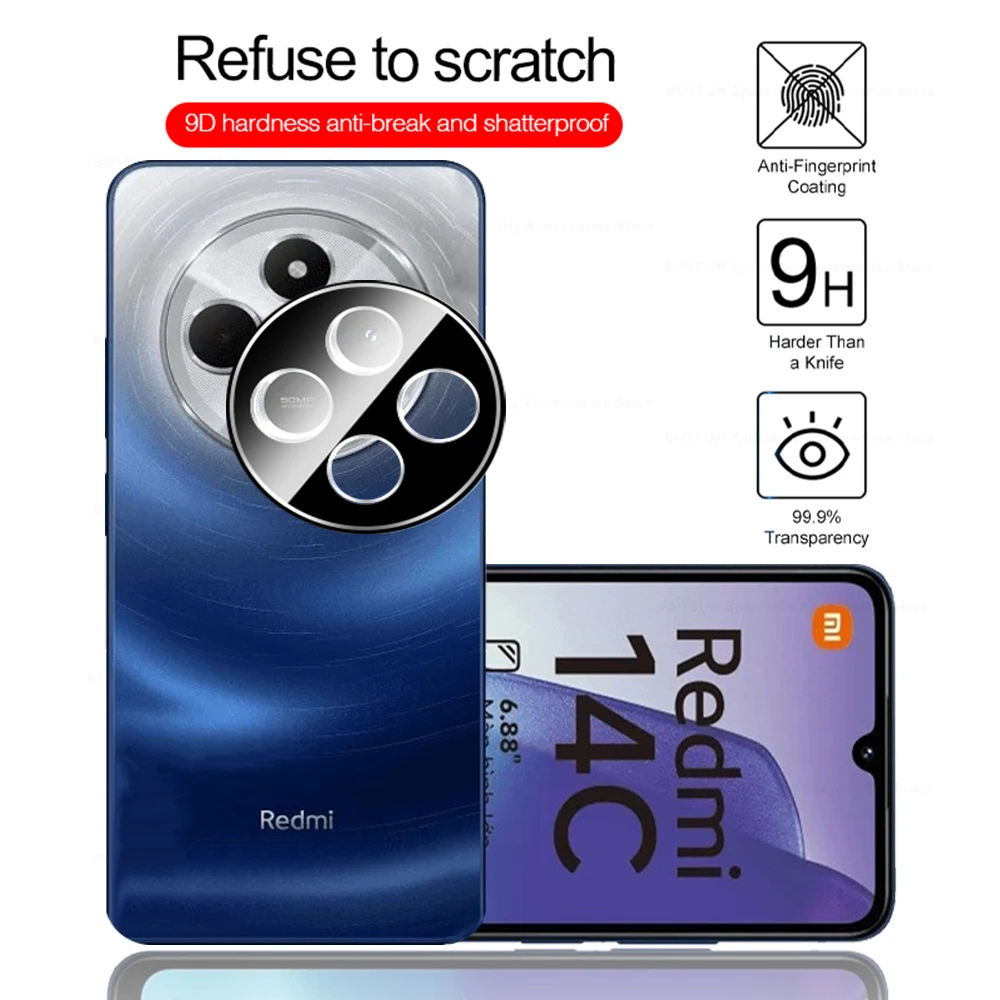 Dual Pack Black 3D Curved Tempered Glass Camera Lens Protector Case