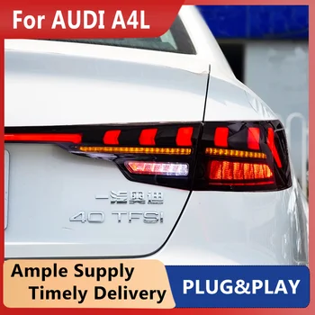 For Audi A4L A4 B9 2017-2023 LED Tail Lights LED Dynamic turn signal Through trunk taillights Rear Bumper Lights Rear Fog lights