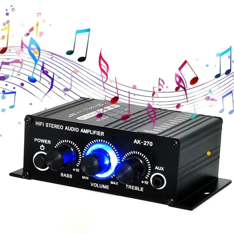 

2 Channel HIFI Power Amplifier 20W+20W Car/Home Theater Digital Power Stereo Amplificador for Speaker