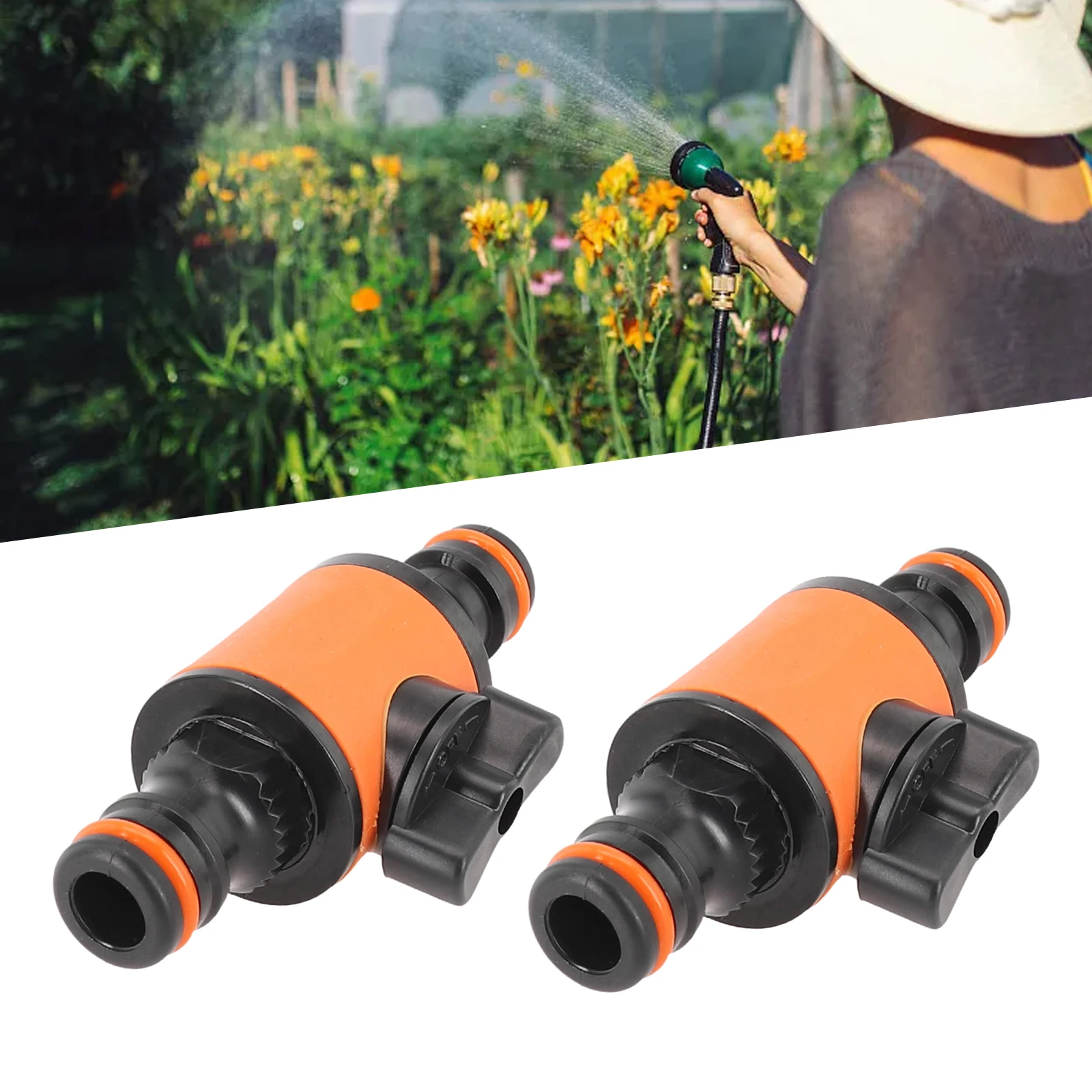 

Garden Water Hose Connector Plastic Quick Couplings With Valves Tap Shut Off Valve Fitting Watering Irrigation Car Washing Parts