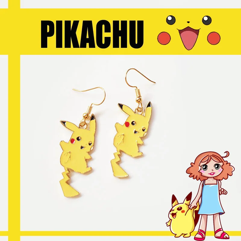 2 pçs pokemon pikachu feminino anime boneca engraçado orelha studs brincos  bonito lady tragus cartilagem piercing jóias presente de aniversário