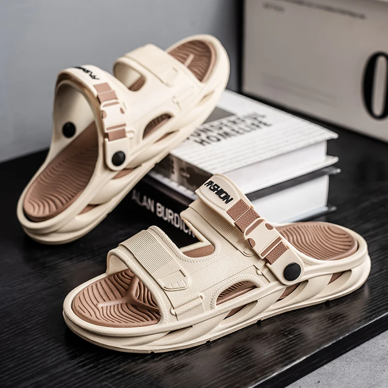 Men's Eva Soles, Casual Non-Slip Slippers, Open Shoes for Indoor and Outdoor Beach Shower, Spring and Summer