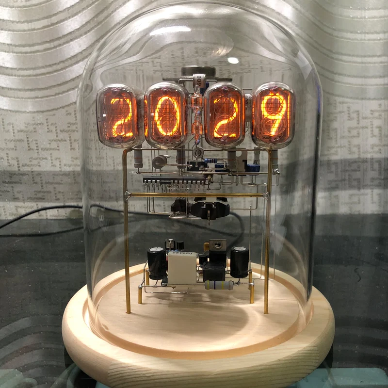 i*e様 ニキシー管時計 IN-12 4球　完成品　ケース入り In12 nixie-レトロなスチームパンクの時計,チューブ付き,創造的