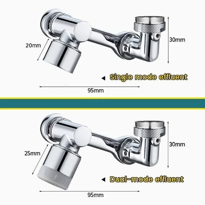 S9abc200e216e47919c1b40b82123b09ez 1080° Rotatable Faucet Extender Sprayer Head 2 Modes Universal Bathroom Tap Extend Adapter Aerator Mallzona