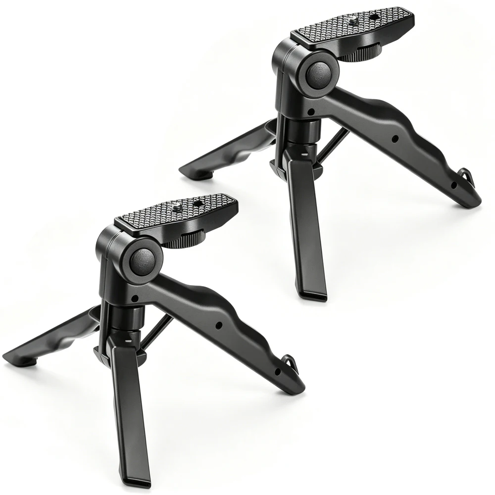 Compact Handheld Tripod Stand with Phone Mount for Cameras and Smartphones