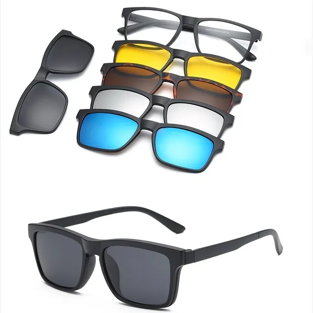 6 In 1 Custom Men Women Polarized Optical Magnetic Sunglasses Clip Magnet Clip on Sunglasses Polaroid Clip on Sun Glasses Frame 4