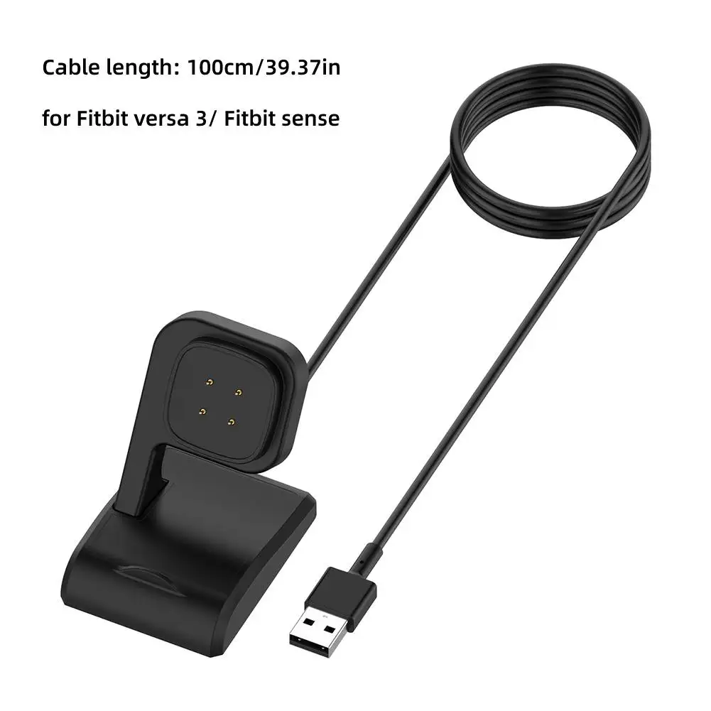 Sense Charging Cable Dock Station Smart Bracelet Replacement Charging Cable Portable USB Charger for Fitbit Versa 3/Fitbit 