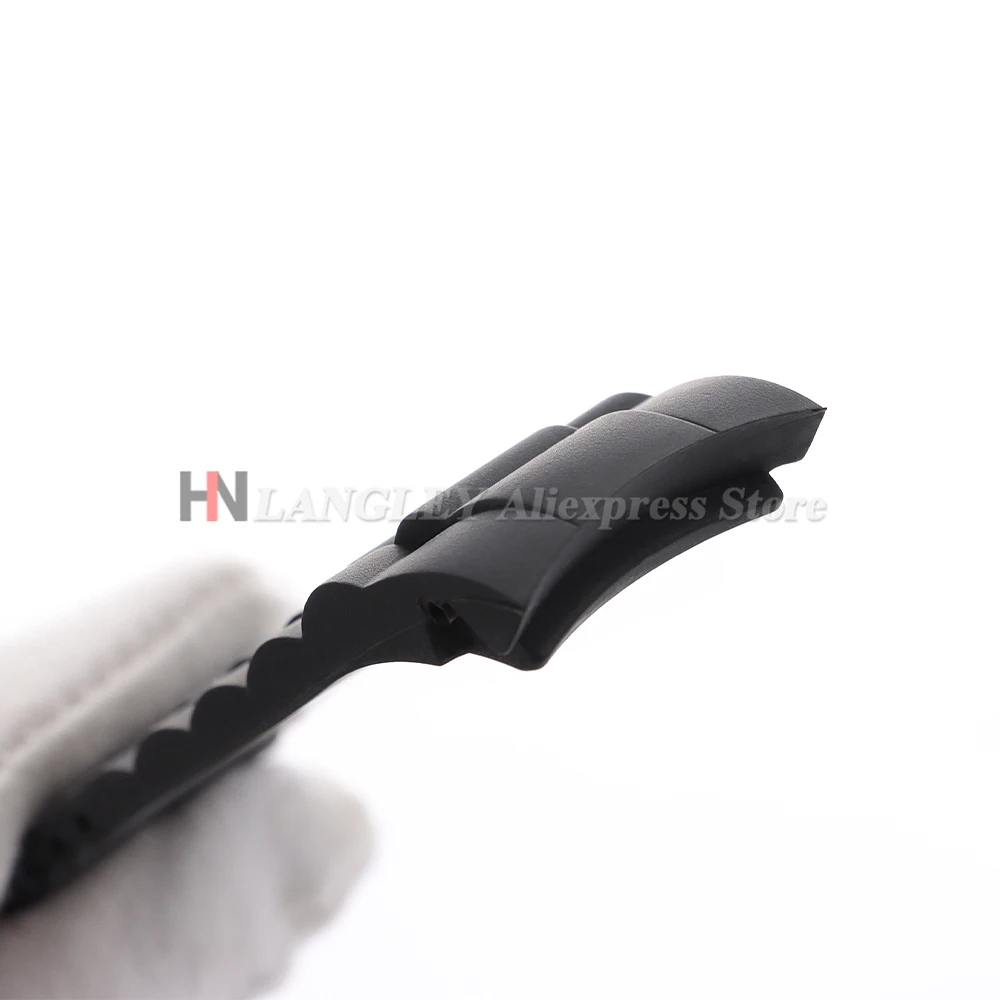 Waterproof Curved-End Silicone Watch Strap with Folding Buckle