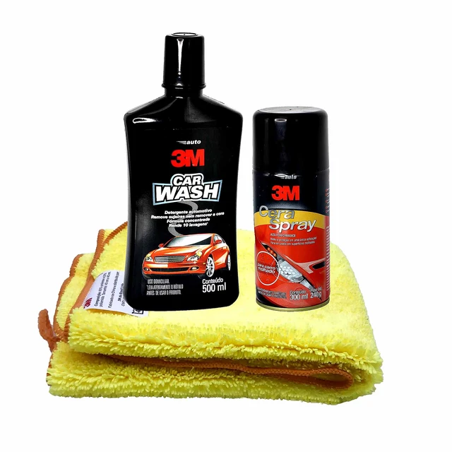 Wash Shampoo Kit with Protective Wax and Microfiber Cloth 3M