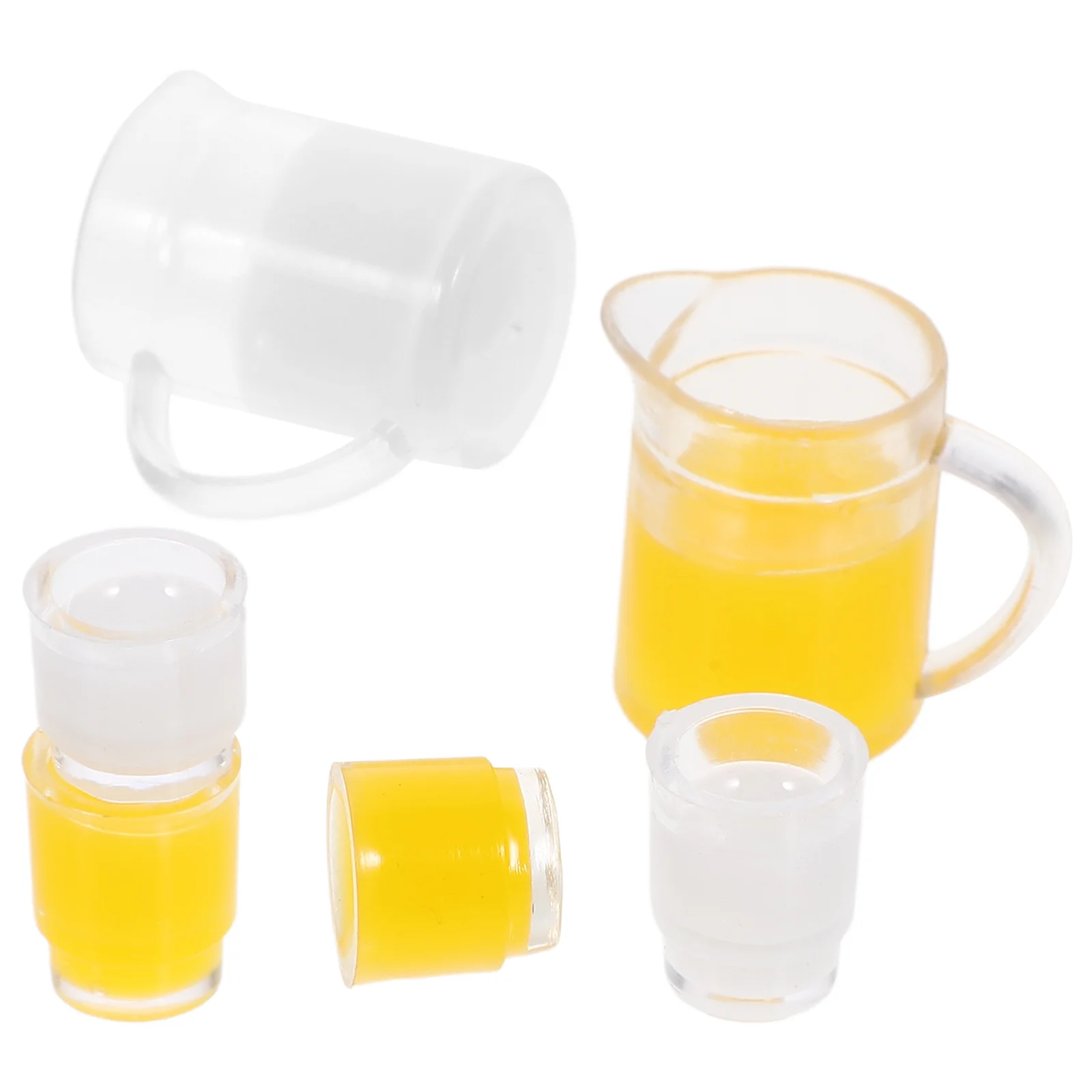 

2 Sets Juices House Pitcher Cups Household Pretend Kitchen Props Mini Kettle Accessories