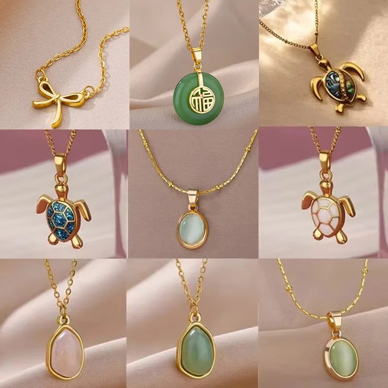 Bunte Seestern Meeresschildkröte Halskette für Frauen Gold Farbe Edelstahl Schildkröte Halskette Hochzeit Weihnachten Boho Schmuck Geschenk