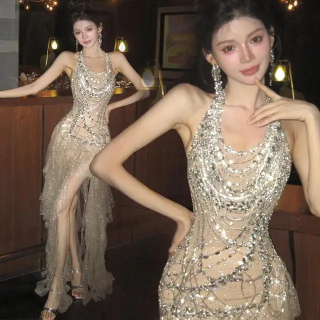 Celestial Sequin Fishtail Gown
