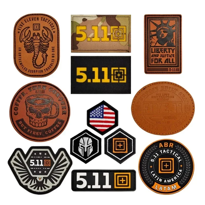 

3D PVC 511 Tactical Bear Patches Embroidered Cloth Stickers Military Morale Badges Leather Outdoor Badge Hook and Loop Armband