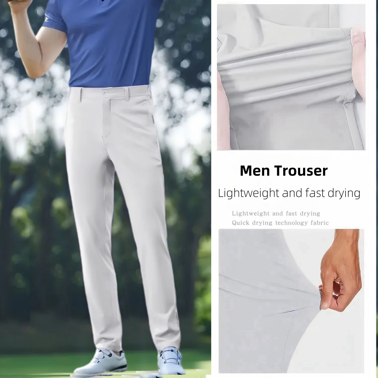 Spring and summer golf pants for men, golf pants for men, slim fit straight leg sports men