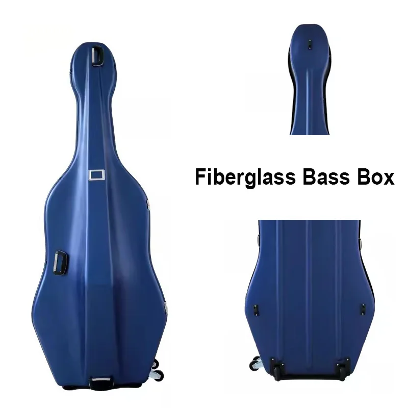 4/4 3/4 1/2 1/8 light Large Bass Case Box Backpack Thickened Bag Luggage Fiberglass Bass Case with roller Accessories