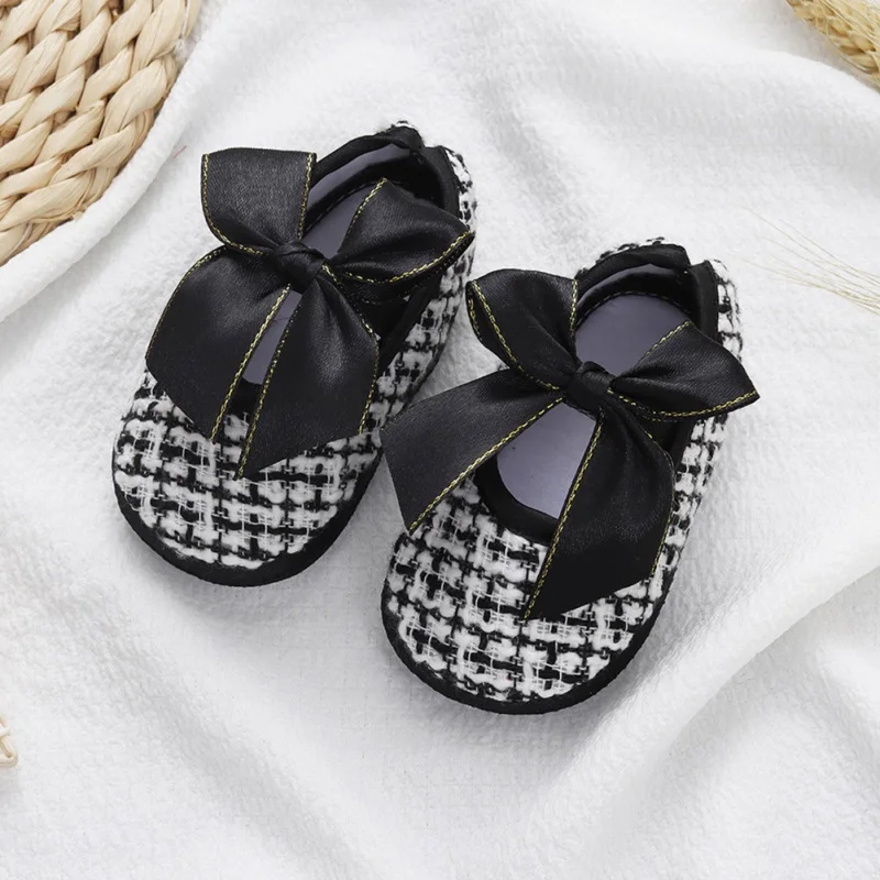 Cute Shoes For 0-1 Years old Baby Girls Soft Sole First Walkers Footwear Floral Bowknot Cozy Cotton Shoes 3