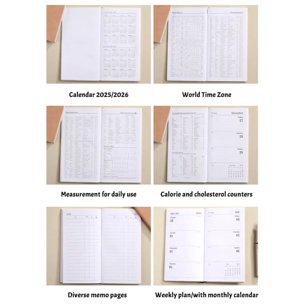 Portable Agenda Book with Calendar A6 Diary Weekly Planner Notebooks To Do List English Notepad Students Supplies