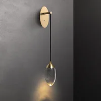 Postmodern Crystal Led Wall Light Copper Staircase Bedroom Bedside Living Room Background Wall Lamp 1