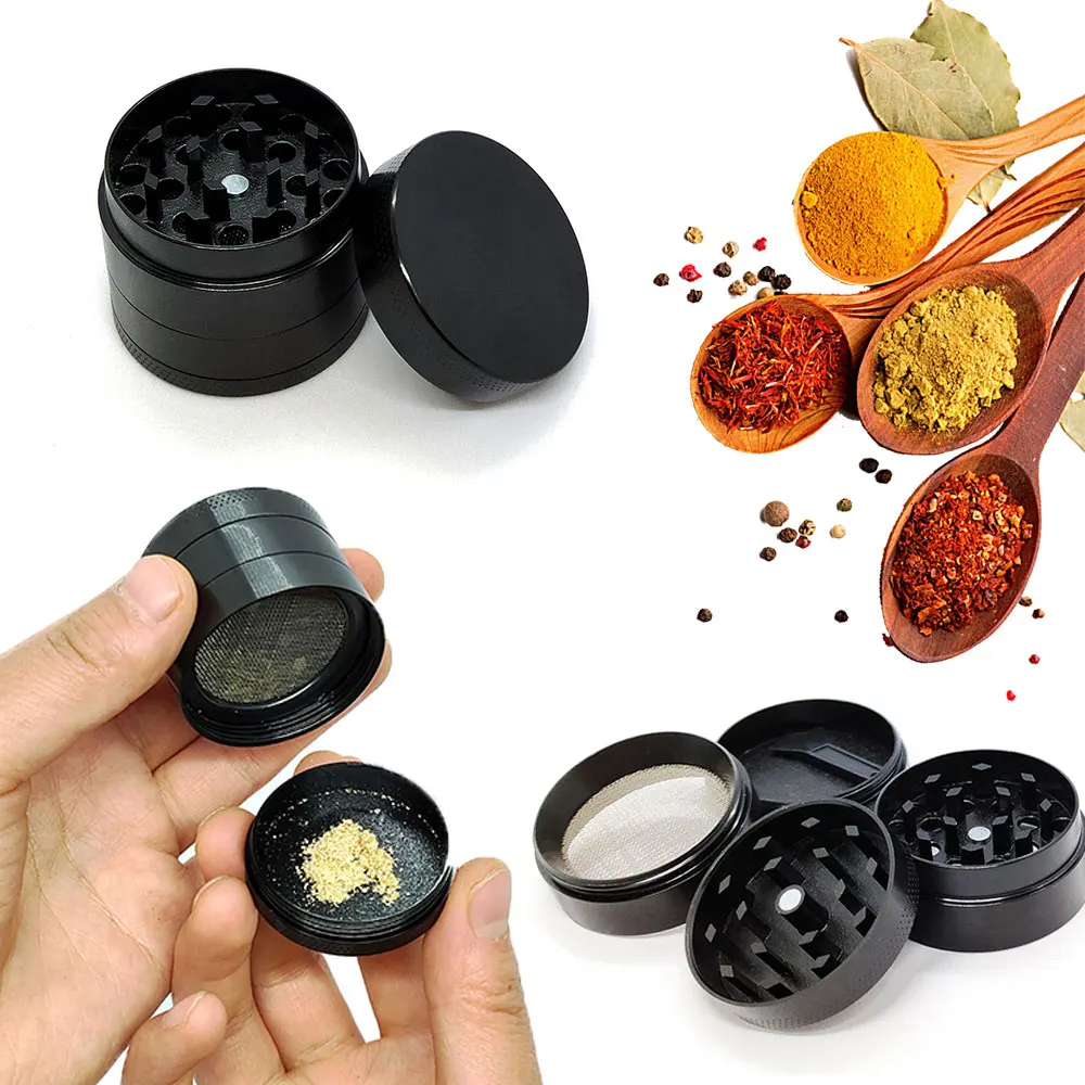 4-Layer Zinc Alloy 40mm Metal Herb Herbal Spice Crusher Kitchen Grinder Cigarette Tools herb grinder herb spice grinder nut spice grinder