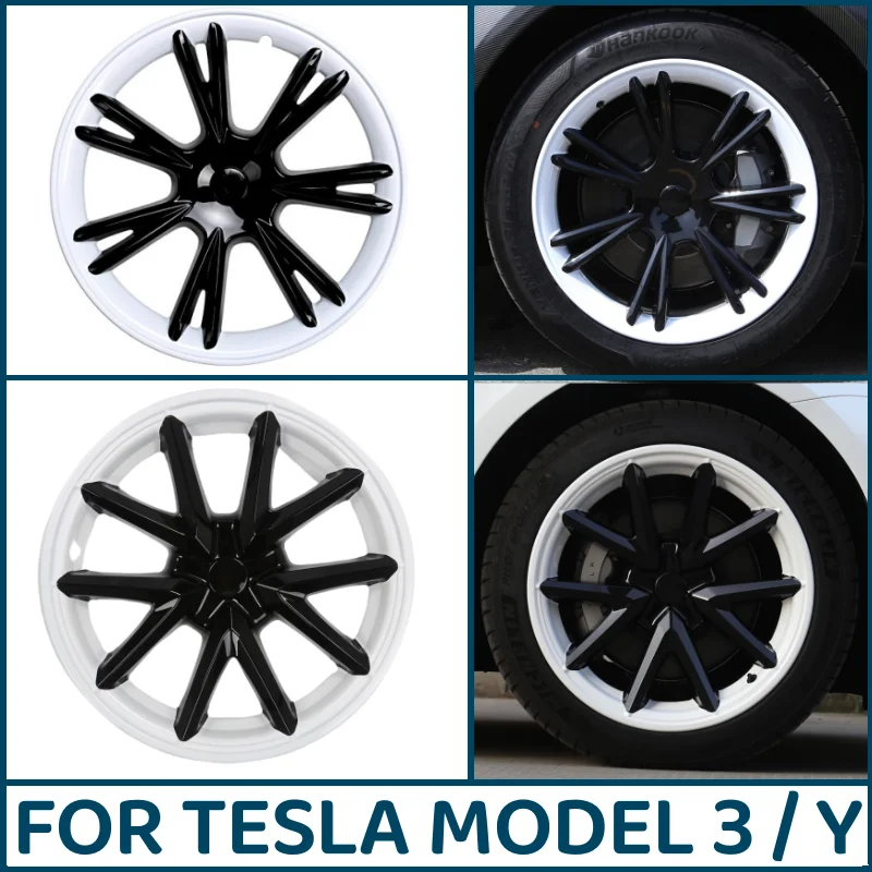 4PCS 18/19Inch Wheel Hubcap For Tesla Model 3/Model Y 2020- 2023 Hub Caps Performance Replacement Wheel Hubcap Cover Accessories