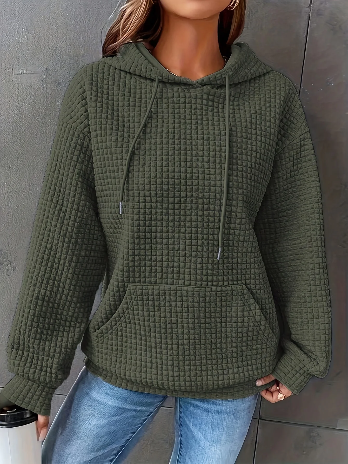 Women’s Textured Pullover Hoodie - Image 3