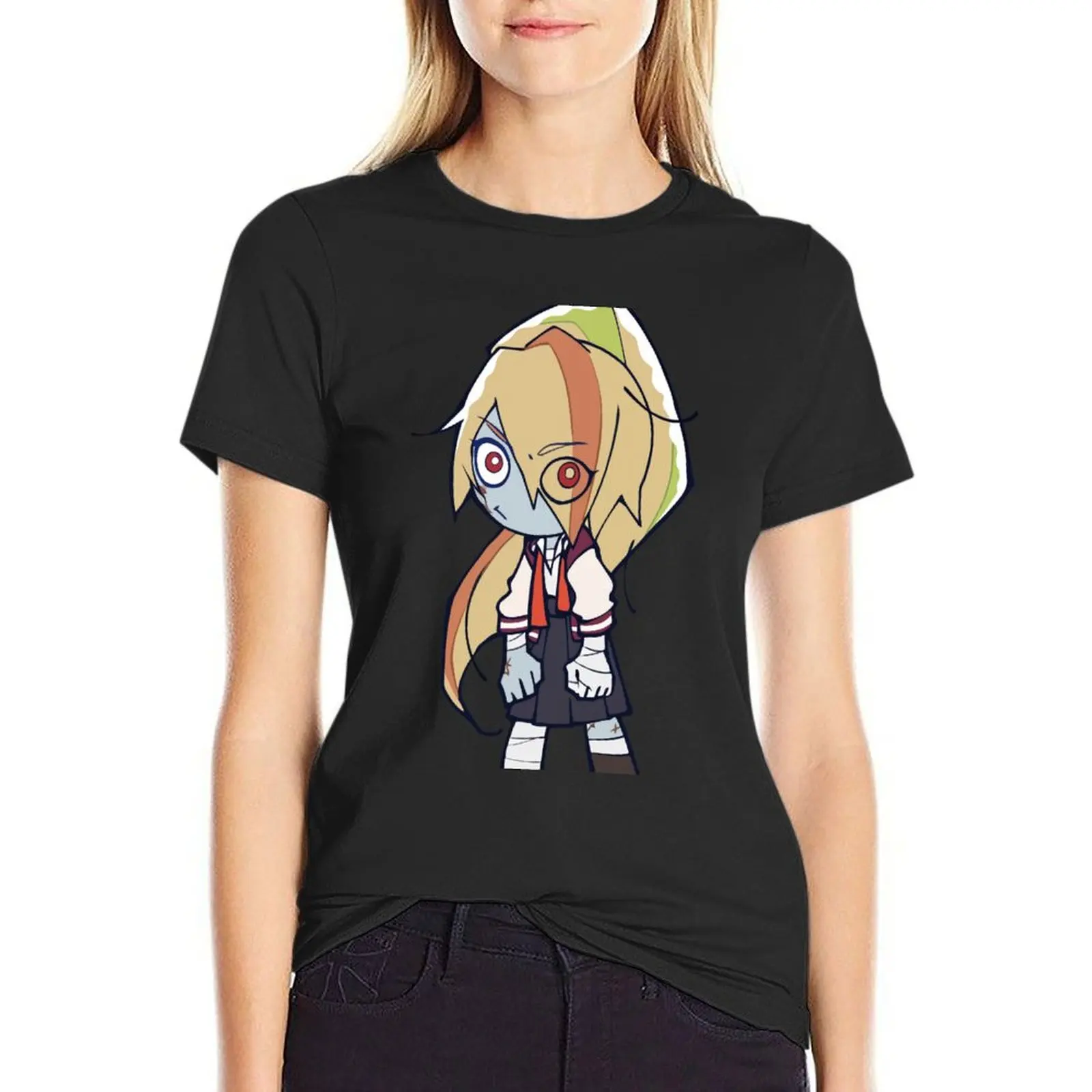 

Saki Zombie Chibi T-shirt kawaii clothes tops Woman fashion