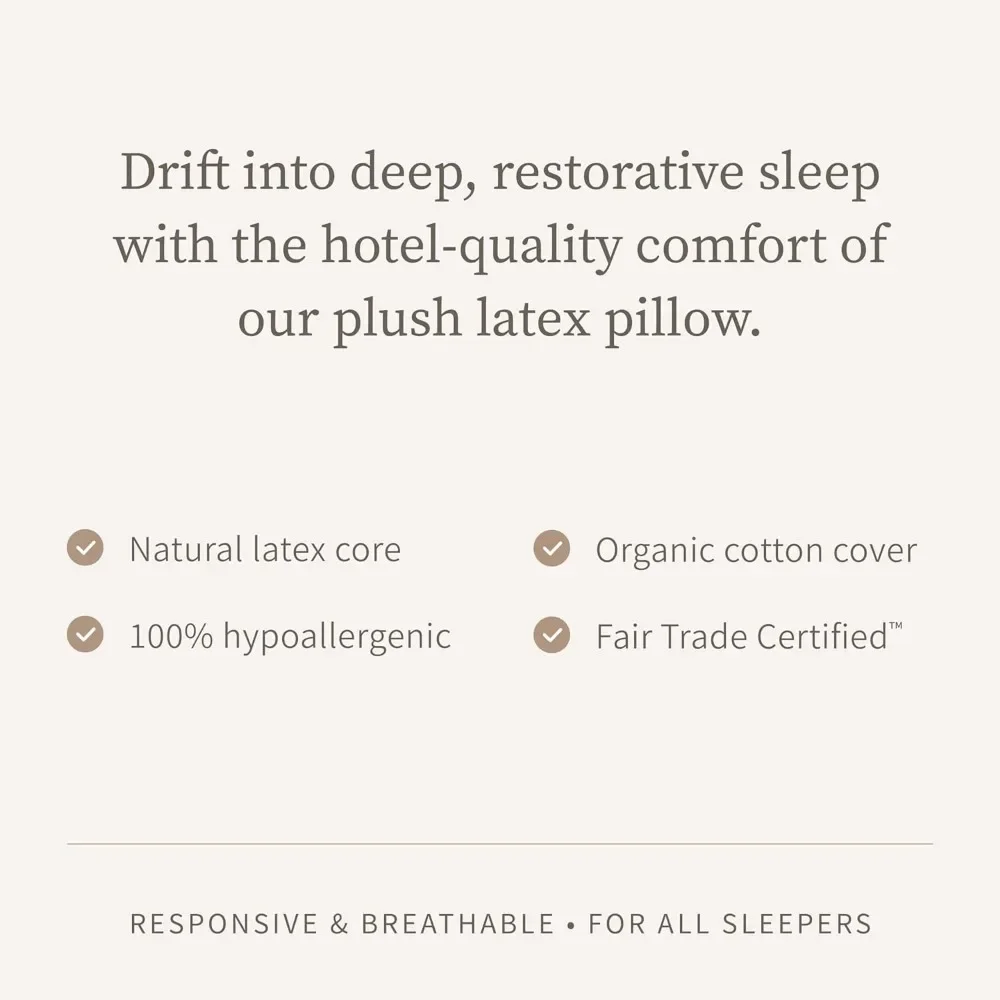 Latex Pillow - High Loft (6" - 7”) - Hypoallergenic Pillow with Shredded Latex Core -Breathable -Machine Washable Organic Cotton 3