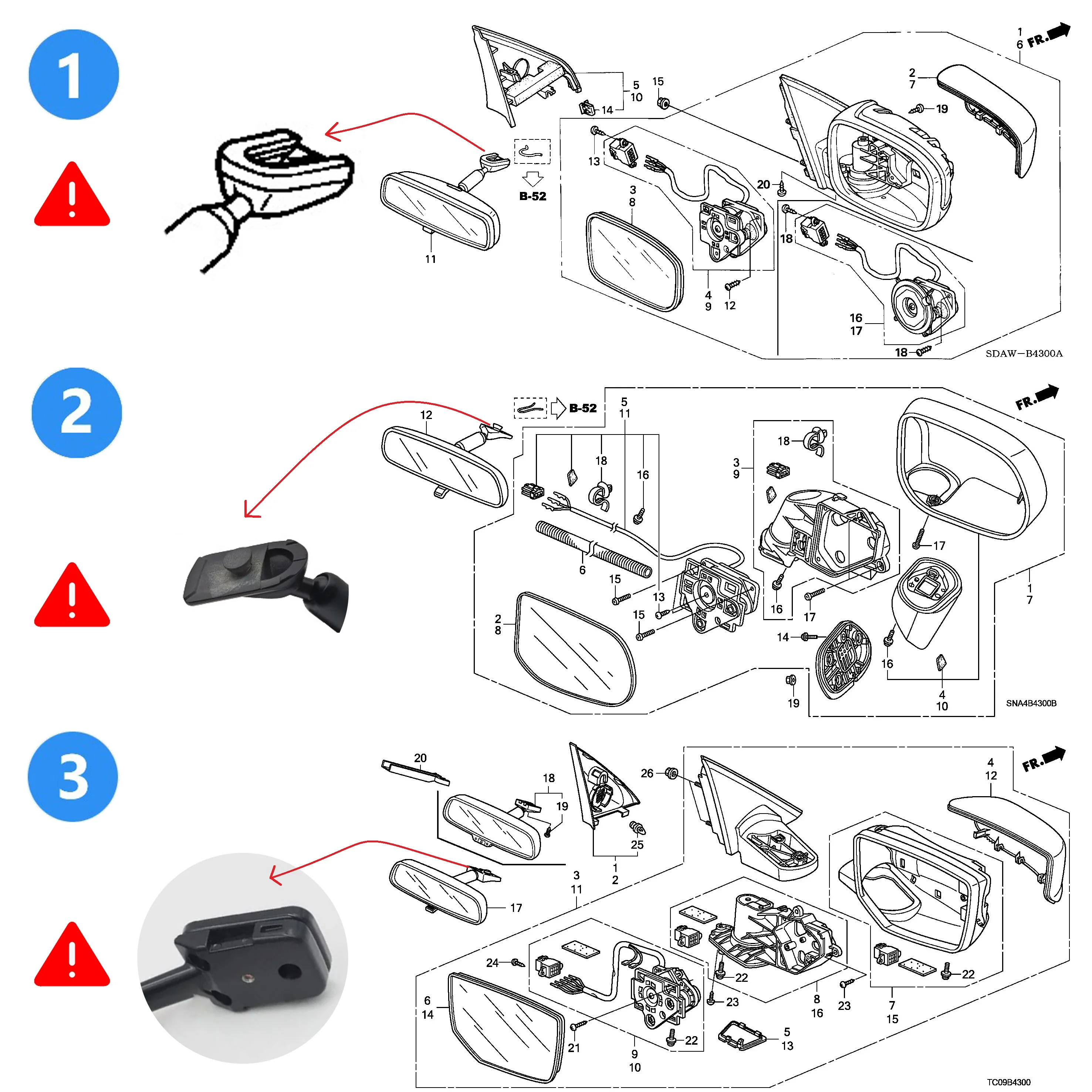 혼다 어코드 시빅 인테리어 백미러, Ruili548 76400-SDA-A03 76400-SDA-A01