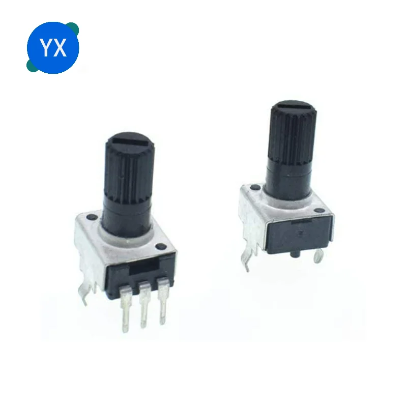 10pcs high quality gear dial adjustable volume potentiometer 14×1 single b10k b20k b50k 500pcs Rv09 Vertical 12.5mm Axis B1K B2K B5K B10K B20K B50K B100k 0932 Adjustable Resistor 9 Type 3pin Sealed Potentiometer