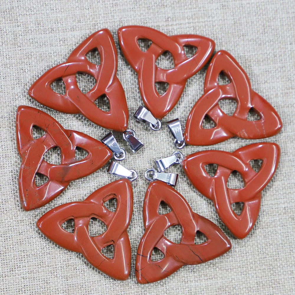 Natural Rainbow Stone Openwork Triangle Pendants Charms Spiritual for Necklace Jewelry Making 6pcs Wholesale Colgante Hip Hop